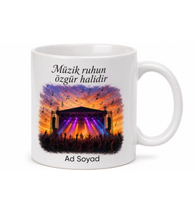 Açık Hava Konseri Temalı Baskılı Kupa Bardak Müzik Severler İçin Hediye