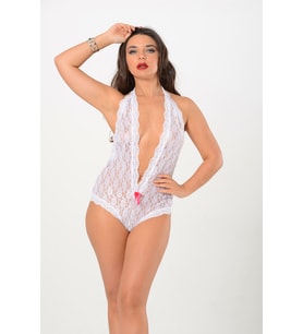 Beyaz Dantel Bodysuit - 924