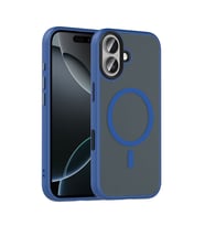 Apple iPhone 17 Uyumlu Kılıf Mat Arka Yüzey Wireless Şarj Özellikli Zore Flet M-safe Kapak (Lacivert)