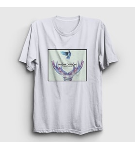 Presmono Unisex Beyaz Smoke Imagine Dragons T-Shirt 82793tt