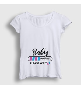 Presmono Kadın Beyaz Baby Loading Yükleniyor Doğum Hamilelik T-Shirt 531501tt