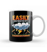Easily Distracted By Thunderstorms Storm Chaser Kupa Bardak Porselen