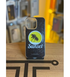 iPhone 15 Pro Max Uyumlu Renkli İllüstrasyon Özel Tasarım Silikon Kılıf (Siyah-Sarı)