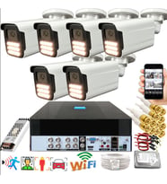 6 lı Araç İnsan Yüz Tanımalı Hareket Algılayan 5 MP Lens 15 Warm Led Gece Renkli Kamera Seti 5915W-PLS
