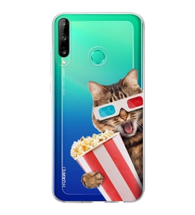 PrintiFy Huawei P40 Lite E ile Uyumlu 1mm Slim Fit Kedi 1 050b Baskılı Şeffaf  Kılıf