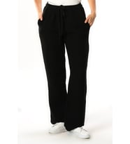 Beli Lastikli Multi Çift Cepli Müslin Kadın/Erkek Unisex Yazlık Pantolon Siyah Syh