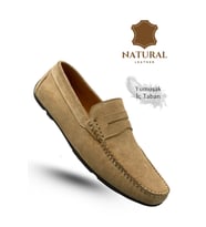 Sermoda Erkek Loafer - Hakiki Deri Rok Loafer Erkek Ayakkabı Süet Bej