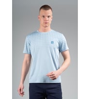 Maraton Regular Erkek Bisiklet Yaka Sisli Mavi T-shirt