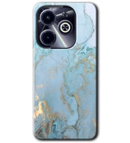 İnfinix Hot 40i Kılıf HD Desen Baskılı Kılıf - Mavi Gold Mermer