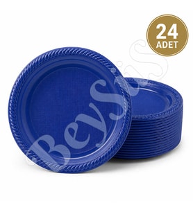 Parti Plastik Tabak 24lü Lacivert