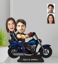 Kişiye Özel Motorcu Sevgili Ahşap Biblo-3