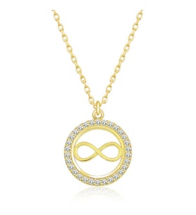 Gümüş Gold Minik Sonsuzluk Bayan Kolye