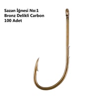 Effe Sazan İğnesi No:1 Bronz Delikli Carbon 100 Adet 92666-1
