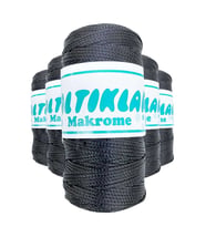 5 Adet Polyester Makrome İpi 68 Füme Gri 100 gr