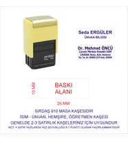 SIRDAŞ 910 İSİM ÜNVAN KAŞESİ - SARI MAKİNA - MAVİ MÜREKKEP