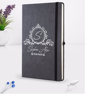 BK Gift Kişiye Özel İsimli Siyah Termo Deri Defter 16x24cm Model 11