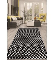 Dijital Kaymaz Taban Yıkanabilir Modern Renkli Salon Halısı Mutfak Halısı Yolluk ND-HT-518 (Siyah)