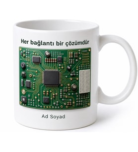 Elektronik Mühendisi Lehim Mikroçip Devre Kartı Breadboard Kupa Bardak Hediye