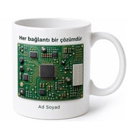 Elektronik Mühendisi Lehim Mikroçip Devre Kartı Breadboard Kupa Bardak Hediye