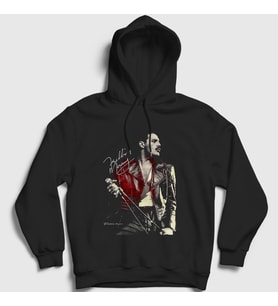 Presmono Unisex Siyah Legend Queen Freddie Mercury Kapüşonlu Sweatshirt 405577tt