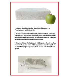 2 Kg. Nem Alıcı Yedek Tablet Yeşil Elma