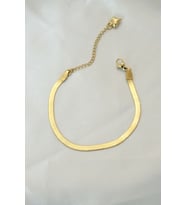 316L Çelik Gold Renk İtalyan Zincirli Bileklik Tj-Bb4103