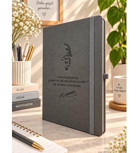 Adalinhome Özel Tasarım Öğretmenler Günü Hediyesi Thermo Deri Kapak Çizgili Ajanda Defter 15x21 cm