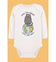 Organik Baskılı Pamuklu Unisex Bebek Body UZUNE200