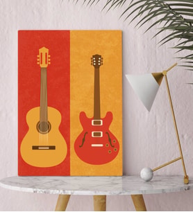 BK Gift Gitar Tasarımlı Kanvas Tablo-1