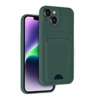 Apple İphone 14 Kılıf Kelvin Kartvizitli Silikon - Koyu Yeşil