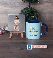 Öğretmene Hediye Fotoğraflı Dekoratif Taş, Kupa Bardak Beyaz Hediye (Model 3)