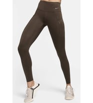 Nike Trainng Go Dri Fit İnfinaLock Full Length 6 Cepli Toparlayıcı Reflektörlü Antrenman Taytı Koyu Kahverengi
