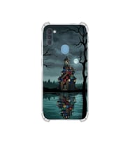 PrintiFy Samsung Galaxy M11 ile Uyumlu Simya Serisi Gölge Ve Cam Tasarımlı Uv Baskılı Köşe Korumalı Antişok Kılıf