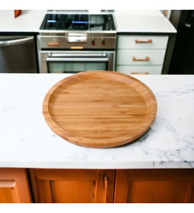 Bambu Lüx Yuvarlak Servis 20 * 20cm, Sunumluk & Çerezlik Sunum Tabağı