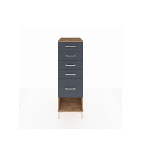 Kronos Dolap 5 Çekmeceli 44x59x134 Çam-Antrasit