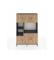 Hyperion Dolap 9 Raflı 6 Kapaklı 132x44x195 Antrasit-Çam/Antrasit