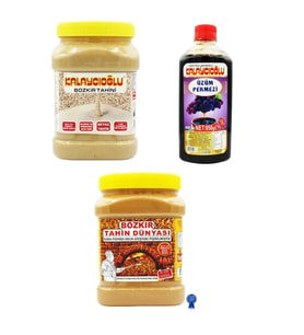 Bozkır Beyaz Tahin 935 gr - Bozkır Çifte Kavrulmuş  (kepeksiz) Tahin 935 gr - Üzüm Pekmezi Pekmezi 935 gr