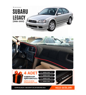 SUBARU LEGACY (1998-2003) Uyumlu Torpido Örtüsü Torpido Kılıfı - Siyah Kırmızı