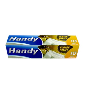 Handy Vakumsuz Şeffaf Giyisi Elbise Ceket Mont Askı Kılıfı Poşeti Torbası - 10 Adetlik 1 Kutu