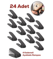 Porsima 5302 24lü Ayakkabı Rampası Ayakkabı Düzenleyici Dolap İçi Organizer- Siyah