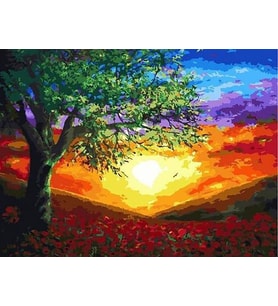Doğa Sayılarla Boyama Seti 40x50 cm (Tuvale Gerili)