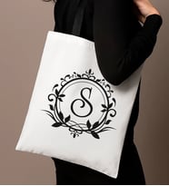 BK Gift Kişiye Özel Harfli Tasarımlı Siyah Çanta-5, Alışveriş Çantası, Arkadaşa Hediye, Sevgiliye Hediye