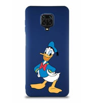 Xiaomi Redmi Note 9 Pro Soft Premier Kapak Donald Duck-C Tasarımlı Silikon Kılıf - Lacivert (Şeffaf)