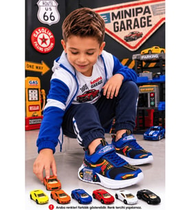 Minipa Garage Mavi Erkek Çocuk Garaj Tabanlı Çift Metal Arabalı Ortopedik Spor Ayakkabı