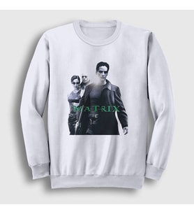 Presmono Unisex Beyaz Neo Film The Matrix Sweatshirt 253931tt