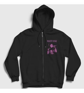 Presmono Unisex Siyah Concert Müzik Mazzy Star Fermuarlı Kapüşonlu Sweatshirt 536997tt