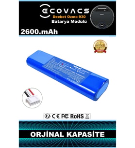 Ecovacs Deebot Ozmo 900 2600mAh Robot Süpürge Bataryası - Yüksek Yoğunluklu Li-ion Hücre