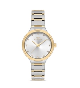 Ferro FL40114A-D Quartz Çelik Gold/Gri 32 mm Kadın Kol Saati