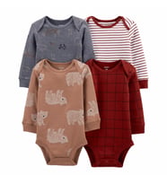 Carter's Erkek Bebek Uzun Kollu Body 4'lü Set 1M756310 (Kahverengi)