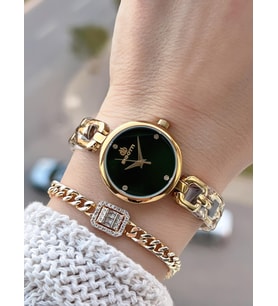 Bigotti Mini Vintage Kasa Çelik Kordon 2 Yıl Garantili 3 Atm Kadın Kol Saati+Bileklik YBG.10654.6